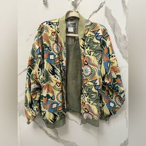 Casual Isle Vintage Multicolor Retro Bomber Jacket